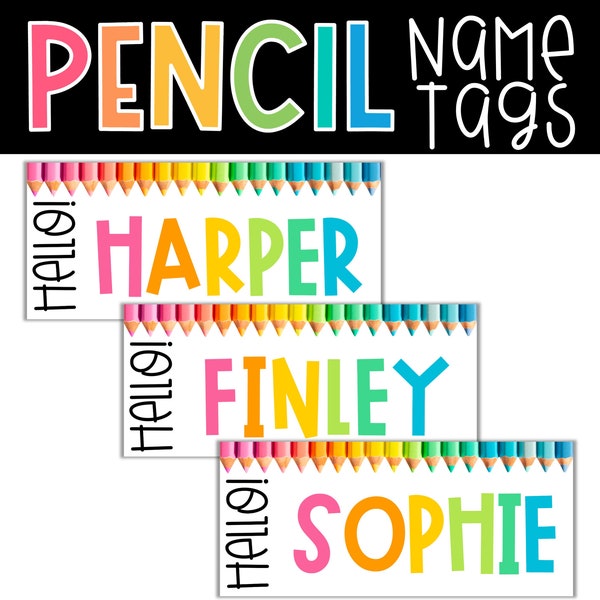 Student Name Tags | Student Desk Plates | Printable Classroom Name Tags | Editable Name Plates | Bright Classroom Decor