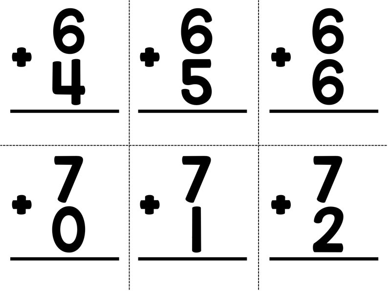 Addition Flash Cards | Printable Flashcards for Kids | Printable ...