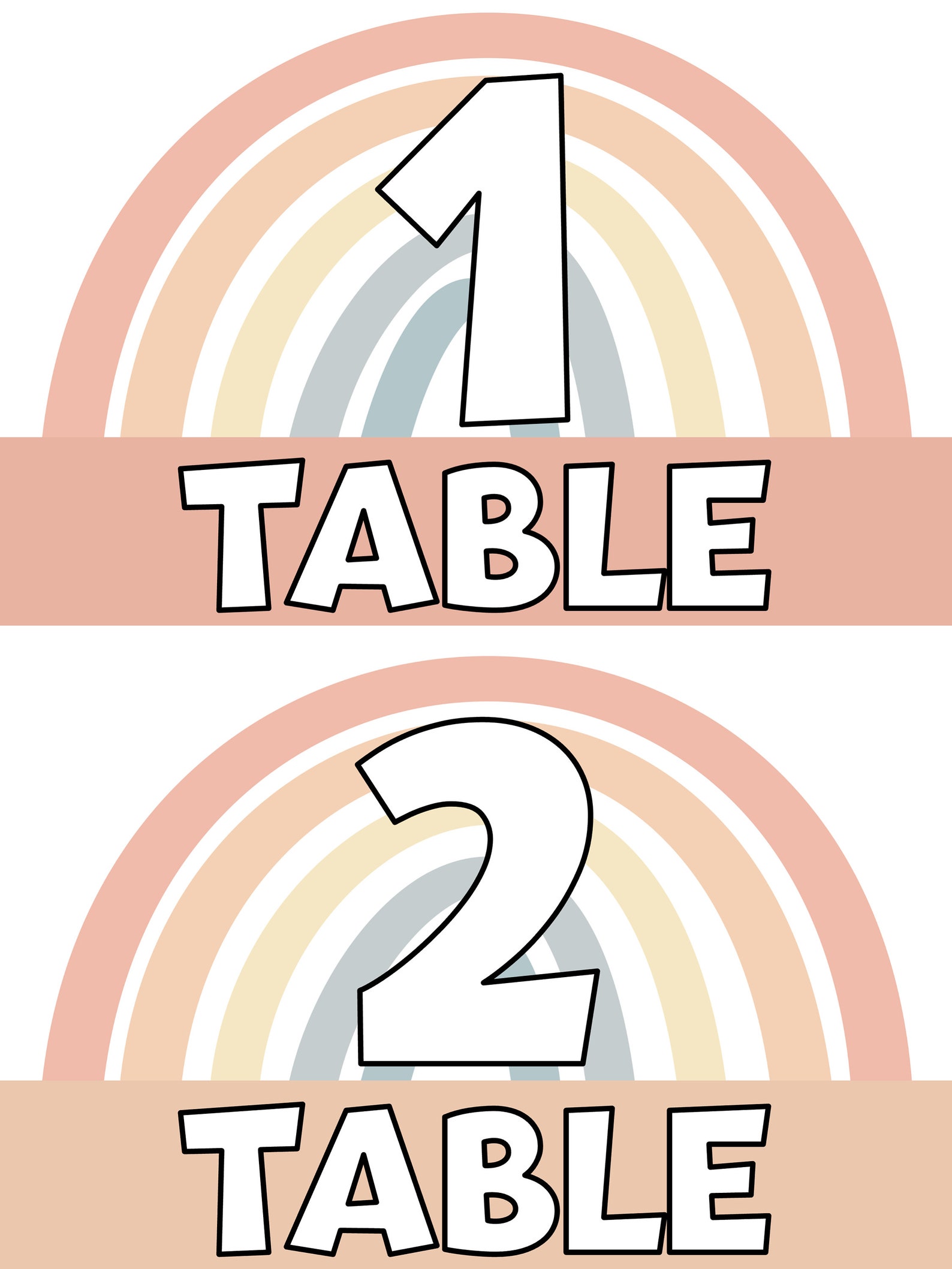 Classroom Table Number Signs | Boho Rainbow Classroom Decor - Etsy