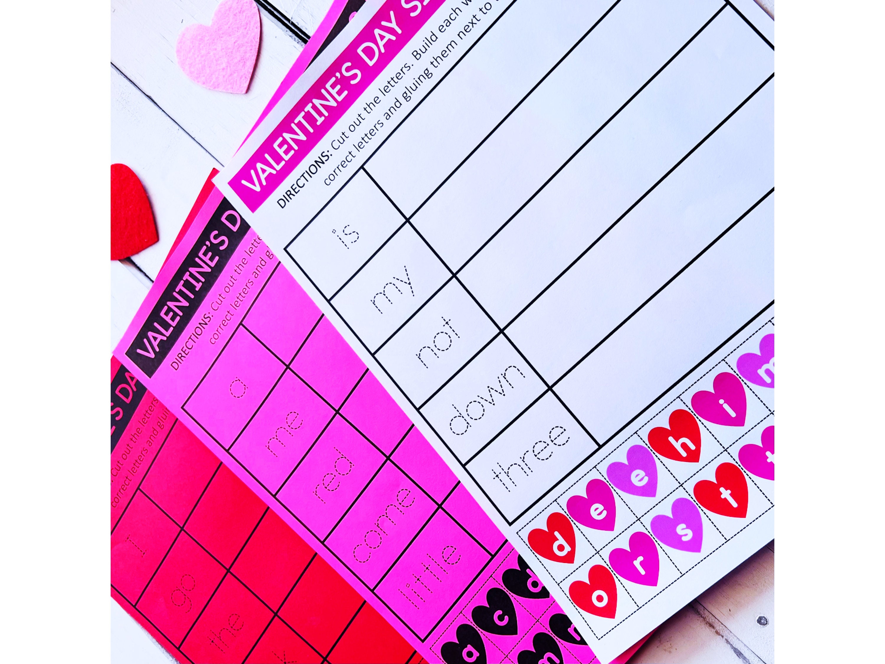 Valentines Day Sight Words Kindergarten Spelling Practice Printable ...