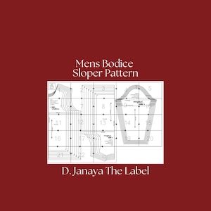 Mens Bodice Sloper Pattern | Foundation Sewing Design | Size Small Medium Large XL 2XL 3XL 4XL 5XL (PDF Download)