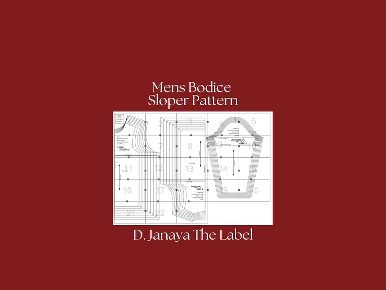 Pattern Slopers Men Mens Bodice Sloper Pattern | Foundation Sewing Design | Size Small ...