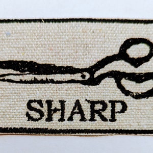 Handmade Embroidered Vintage Graphic Upcycled Canvas Sharp Iron On Jacket Hat Patch