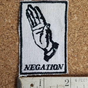 HandmadeEmbroidered Negation Punk Rock Hip Hop Iron On Jacket or Hat Patch