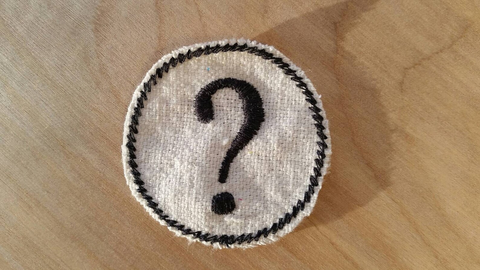 Handmadeembroidered Question Mark Upcycled Canvas Iron on Vintage Style ...