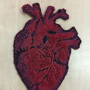 Chenille Embroidered Realistic Heart Patch