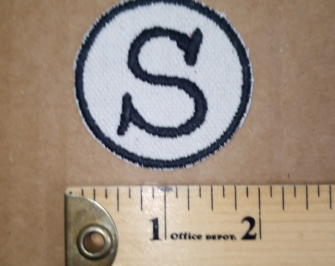 Embroidered S Monogram Iron On Patch