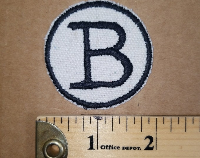Iron On Embroidered Monogram Letter B Patch