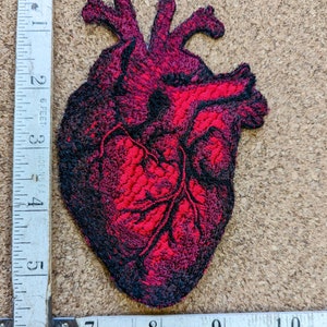 Small Iron on Embroidered Realistic Heart Patch