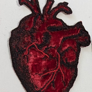 Small Embroidered Velvet Heart Patch