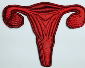 Handmade Embroidered Uterus Patch