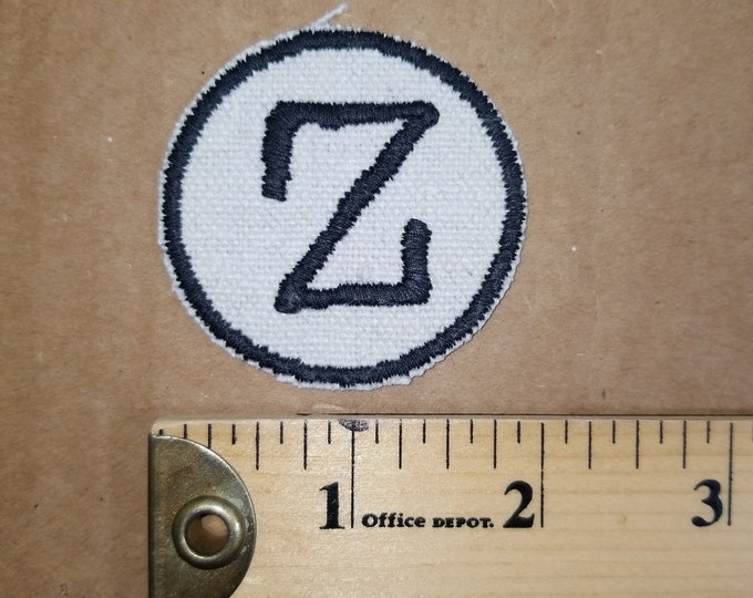 Embroidered Z Monogram Iron On Badge Patch