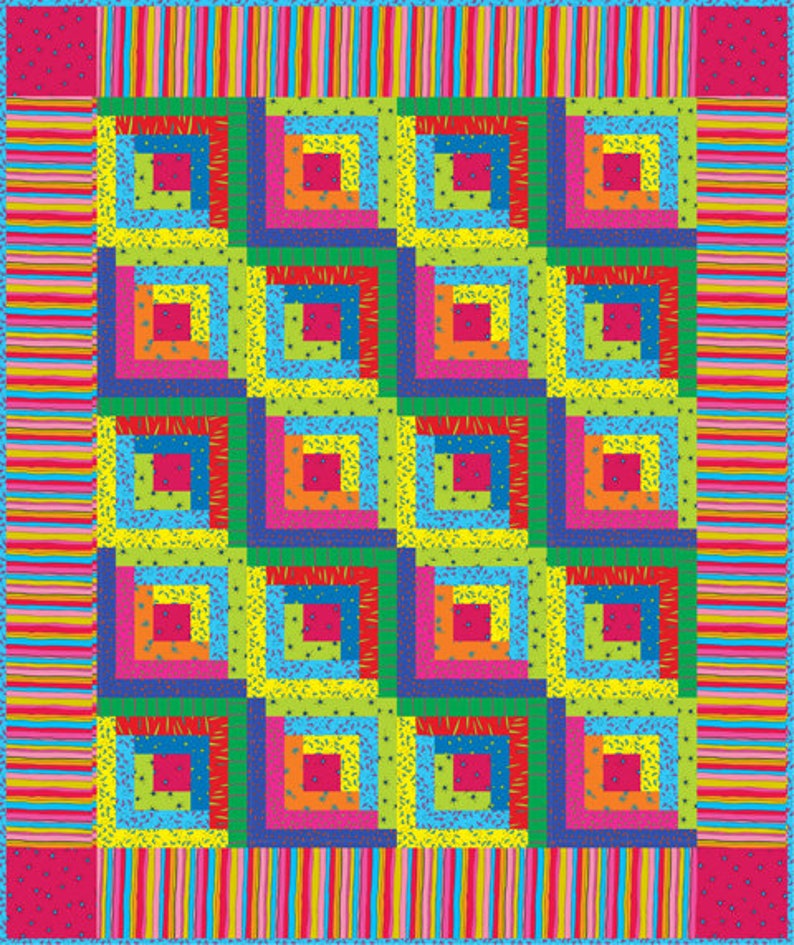 Lickety Split Log Cabin Quilt Pattern Etsy