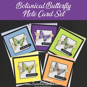 Craft Tutorial - Botanical Butterfly Note Cards & Pizza Box