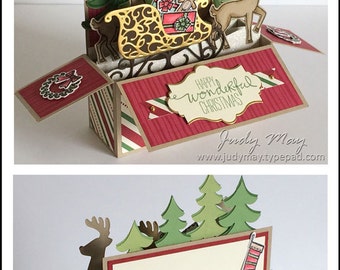 Craft Tutorial - 'Santa's Sleigh' Card in a Box Tutorial