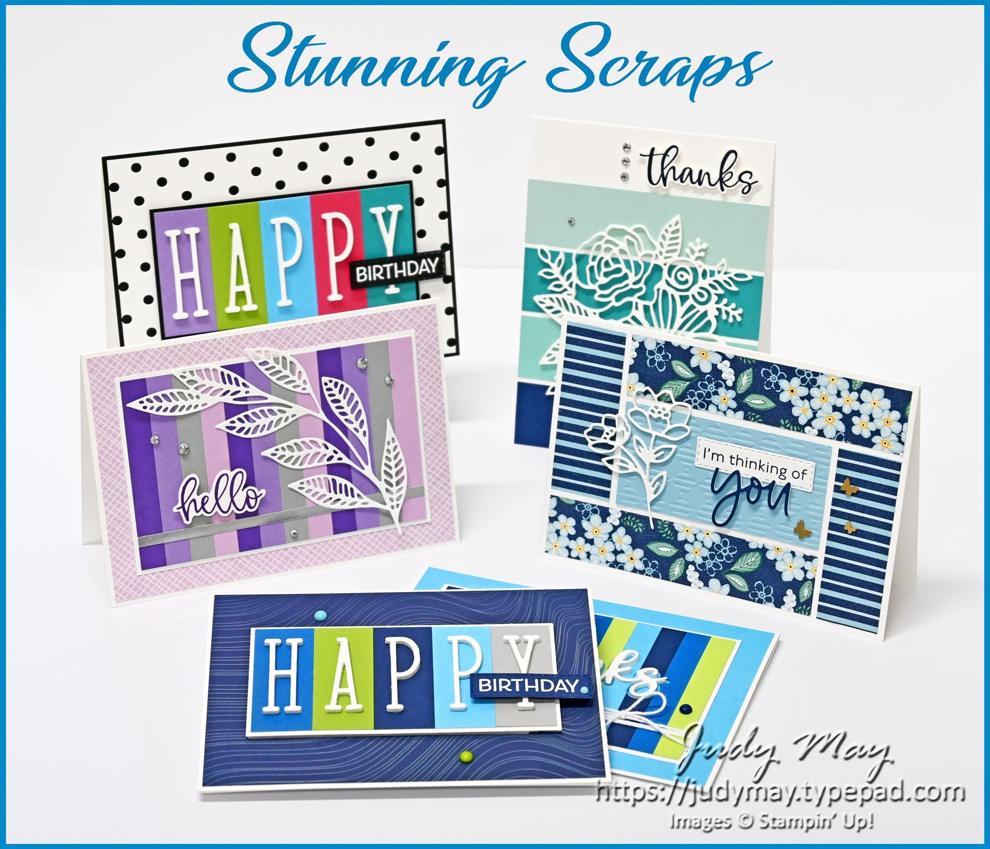 Retales espectaculares / Técnicas para tarjetas scrapbooking / Cinta retorcida / Mosaico / Elemento flotante / Patchwork / Paquete de 14 tutoriales de Stampin' Up!
