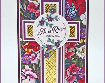 3D Pop-Out Cross Card |  Easter Cross Card | Sympathy Card | Communion Card | Confirmation Card | 3D Cross Card