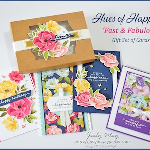 Cartes rapides et fabuleuses | Nuances de bonheur | Ensemble cadeau de cartes | Lot de 15 Stampin' Up! Tutoriels