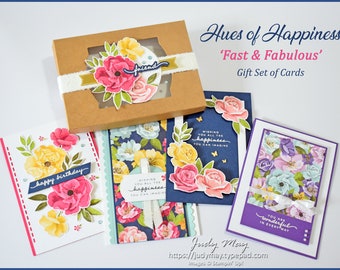 Fast & Fabulous Cards | Hues of Happiness | Gift Set of Cards | Bundle of 15 Stampin' Up! Tutorials