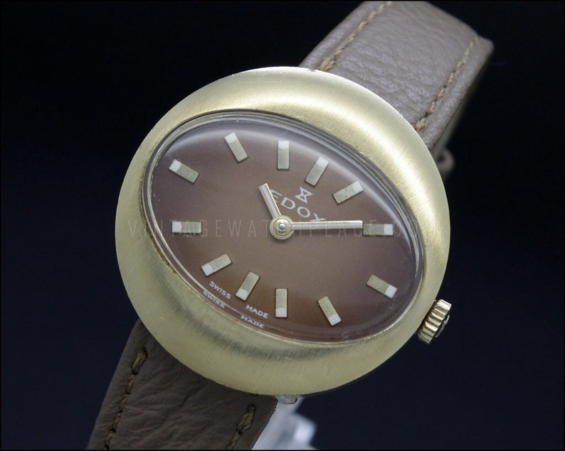 Oval Vintage Watch for Ladies Edox NOS Swiss Made Vintage Etsy