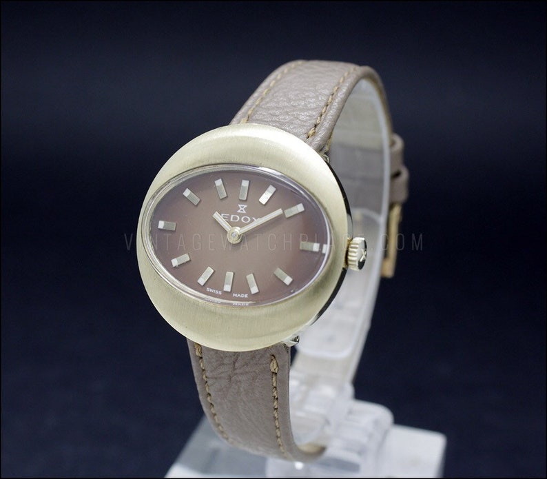Oval Vintage watch for ladies Edox NOS swiss made vintage Etsy