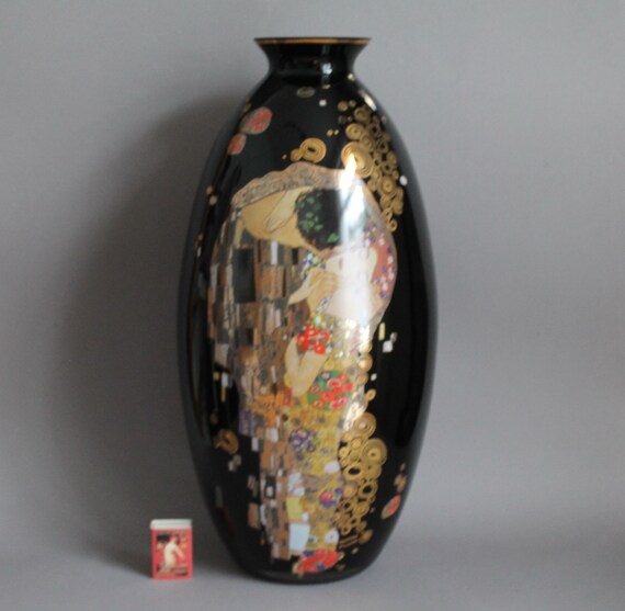 Rare Goebel Artis Orbis Glass Vase Gustav Klimt The Kiss 20 Etsy