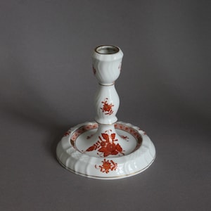 Herend Chinese Bouquet Rust Candlestick Candleholder 7915 AOG