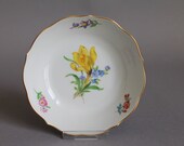 4 quot Round Tray Meissen Colourful Flowers Crossed Swords (D) 迈森瓷器 マイセン