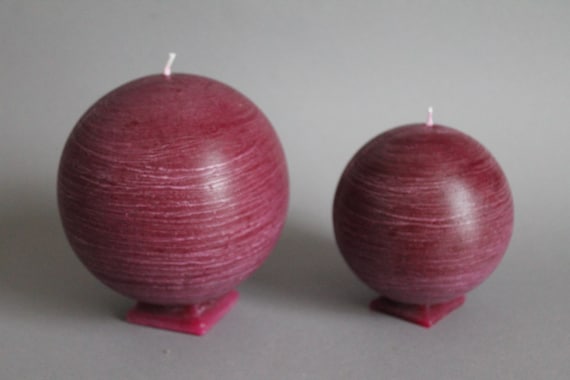 Rustic Candela A Sfera In Paraffina – Colore Rosa – Finitura Metallica – 24 Ore Di Combustione - 2