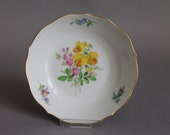 4 quot Round Tray Meissen Colourful Flowers Crossed Swords (C) 迈森瓷器 マイセン