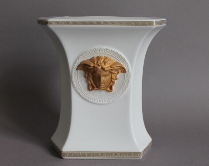 7 Vase Rosenthal Versace Medusa White Gold Etsy