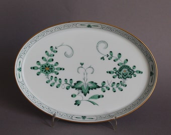 Meissen Indisch Grün Tablett Platte L 18 cm 1.Wahl