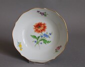 4 quot Round Tray Meissen Colourful Flowers Crossed Swords (B) 迈森瓷器 マイセン