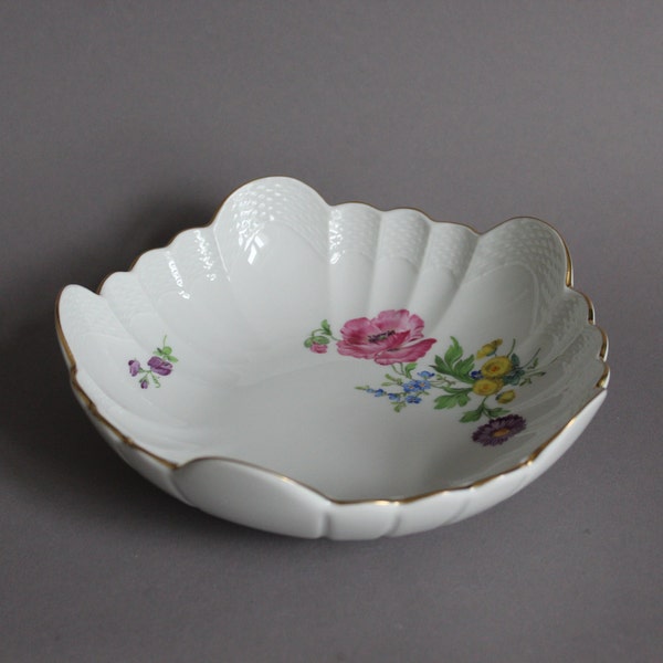 Meissen Bunte Blume Korb Schale Platte D 20 cm 1.Wahl