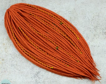 Marigold Wool Dreads, Extra Soft Boho Dreadlock Extensions, full set or accent felted Dreads, Double Ended or single ended dreadlocks