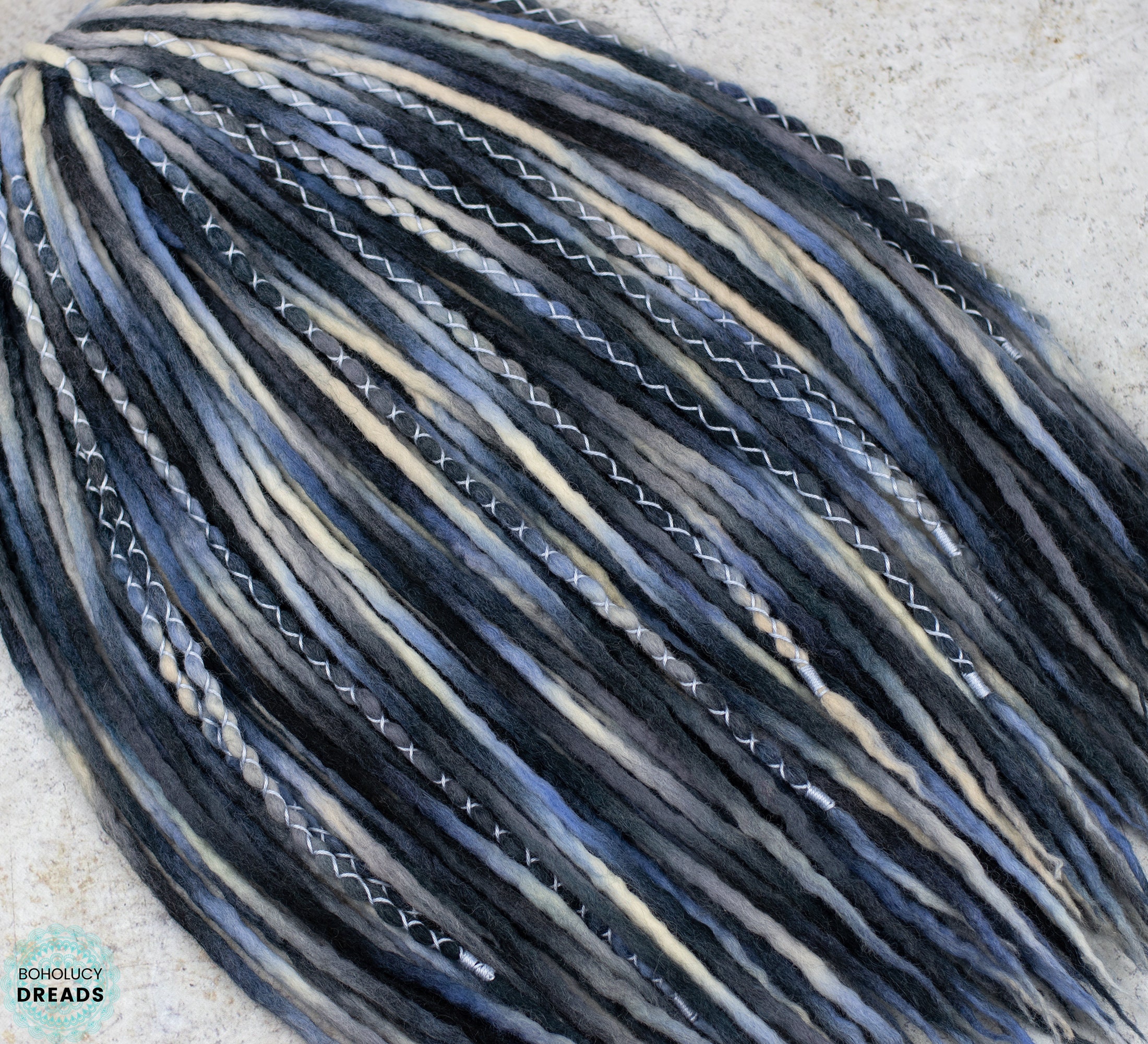 Handmade Wool Dreadlock Extensions: Winter Set, Single or Double Ended