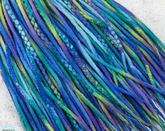 Wool dreads full set "Mermaid" ombre wool dreadlock extensions double ended or single ended dreads and braids