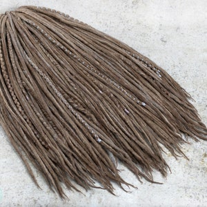 Brown wool Dreads, brown dreads, natural dreads, double ended or single ended dread, short/long dreads &quot;Brown Blended&quot;