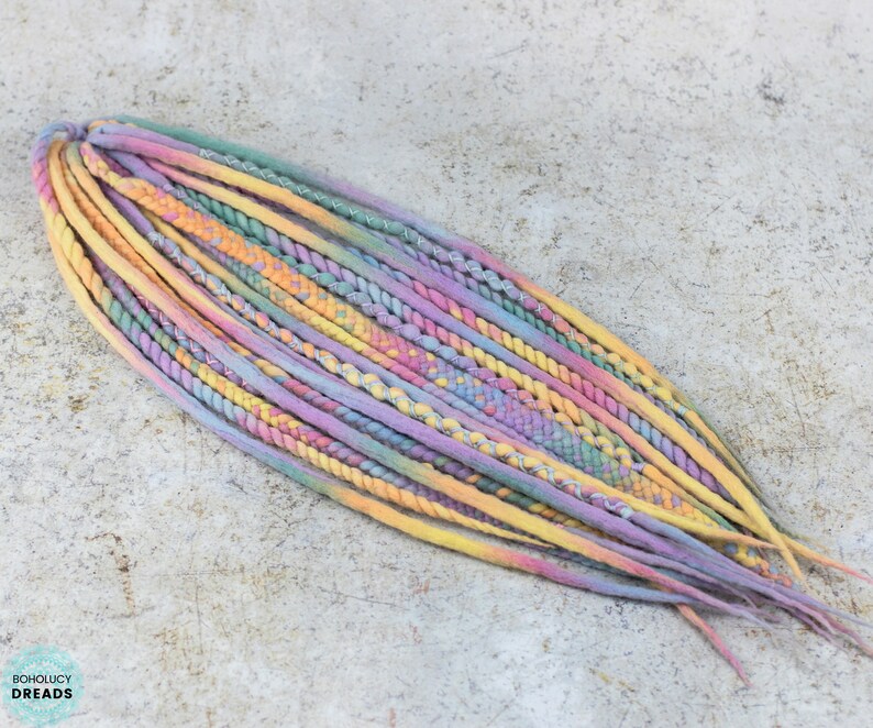 Wool Dreads pastel Braids Rainbow Double Ended Etsy
