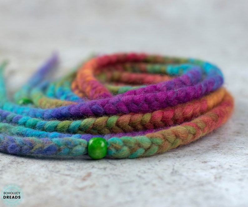 Wool dreads Prism braids set of 4/5/10 DE rainbow Etsy