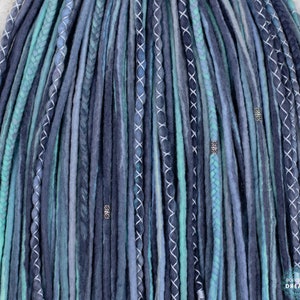 Blue Multicolor Wool Dreadlock Extensions: Storm DE/SE - Boholucydreads, Storm