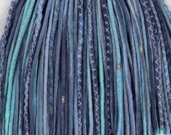 Blue Multicolor Wool Dreadlock Extensions: Storm DE/SE - Boholucydreads, Storm