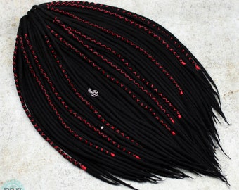 Black dreadlocks • wool dreads "Vampire" • Double ended or Single ended Dread extensions • gift for gothic • natural dreadlocks