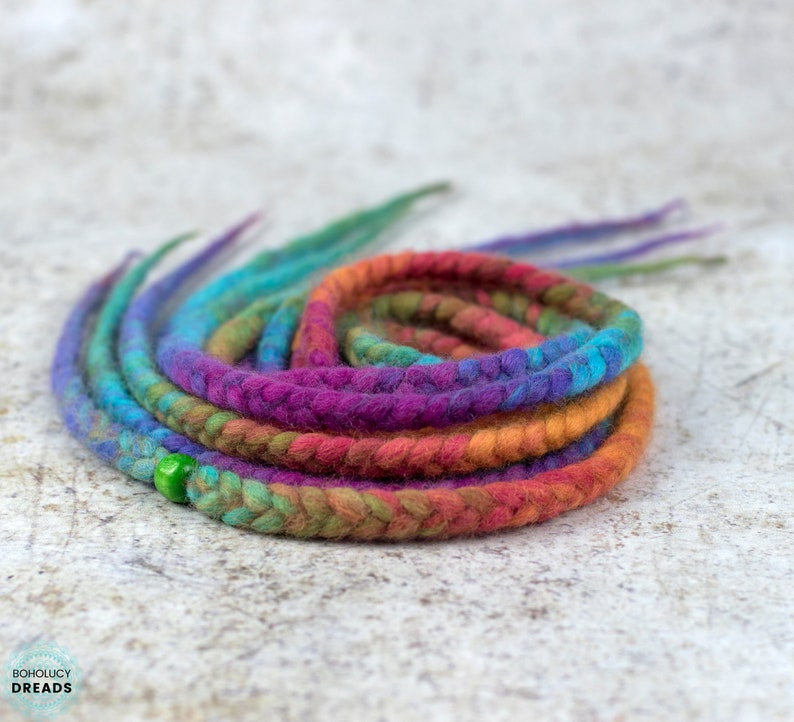 Wool dreads Prism braids set of 4/5/10 DE rainbow Etsy