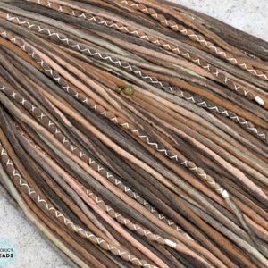 Wool Dreadlock Extensions: Brown Blonde Earth Tones, Natural Look, Skin-friendly Merino