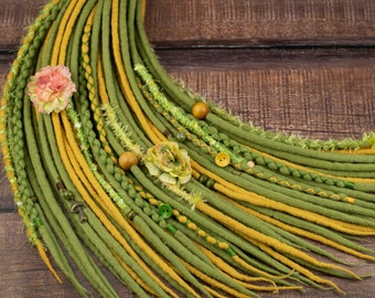 Wool Dreadlock Extensions: Fairy Tale Boho Dreads, Set of 30