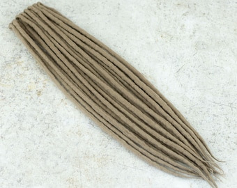 Set of 10 Blonde Wool Dreadlock Extensions, DE SE Accent Dreads, Custom Lengths, Hair Gift for Her