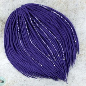 Iris Purple Wool Dreadlock Extensions: Boho Hair Dreads