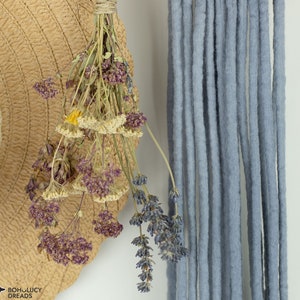 Wolle für Dreadlocks, Set mit 10 Locken ""Shabby grey"", Dreadlockverlängerungen / Dreadlockverlängerungen ohne Dekoration."