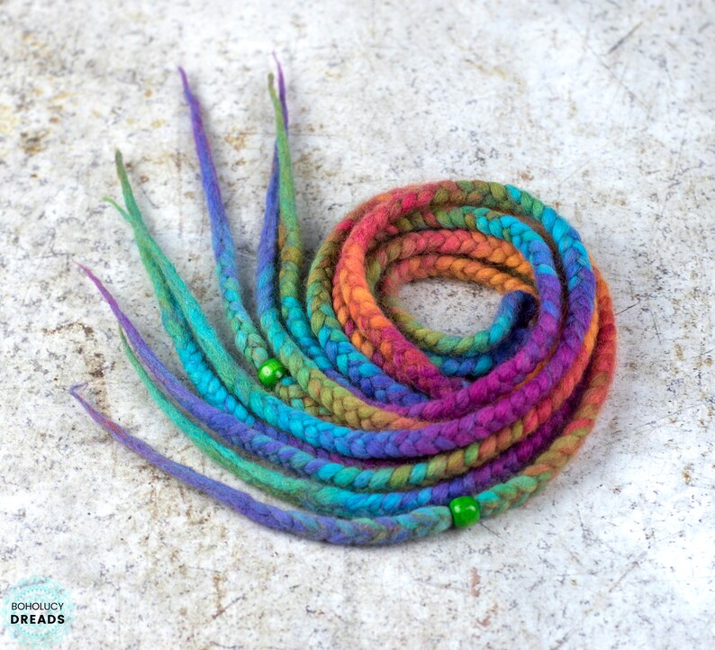 Wool dreads Prism braids set of 4/5/10 DE rainbow Etsy